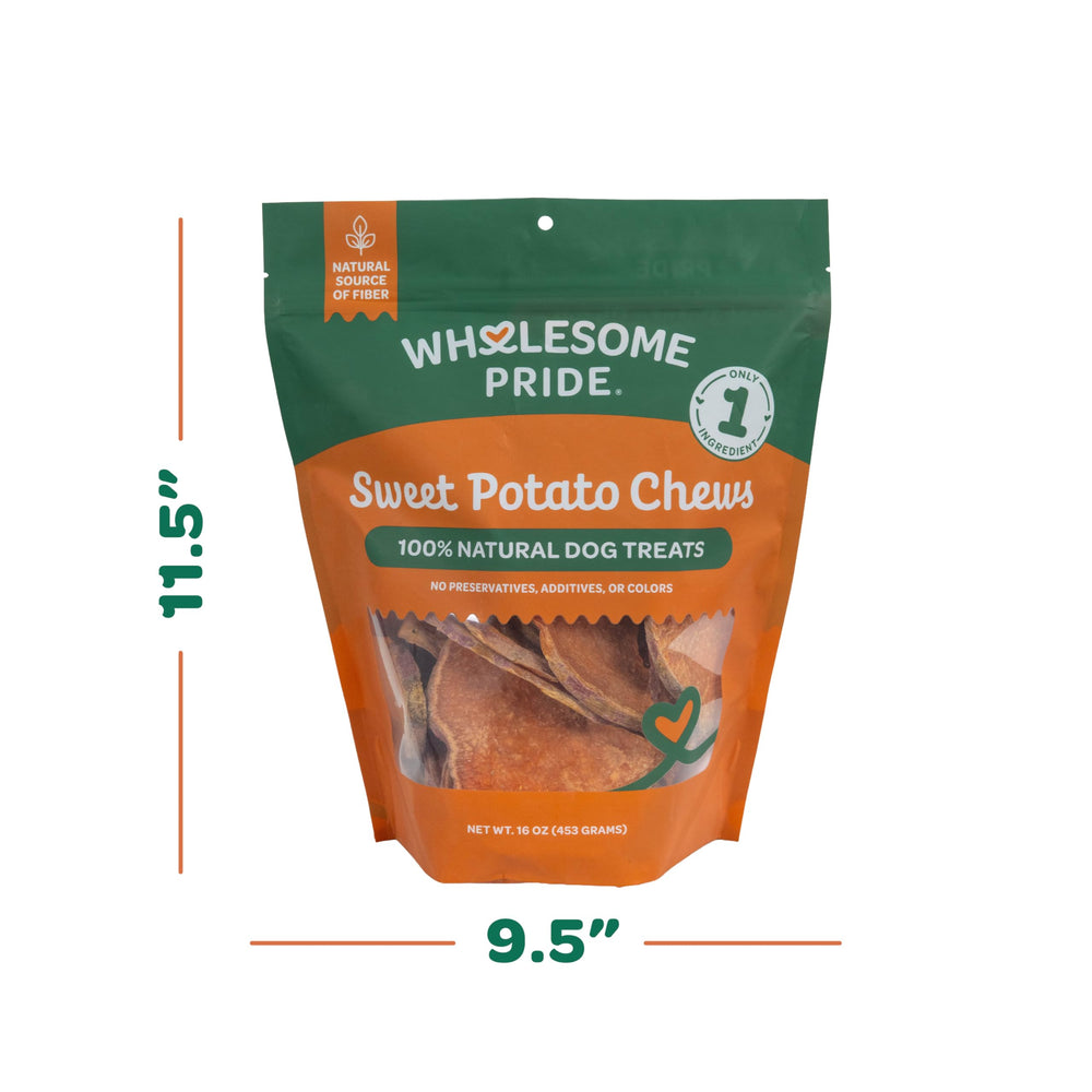 Wholesome Pride friandises patate douce naturelles, patates déshydratées à l’essentiel.