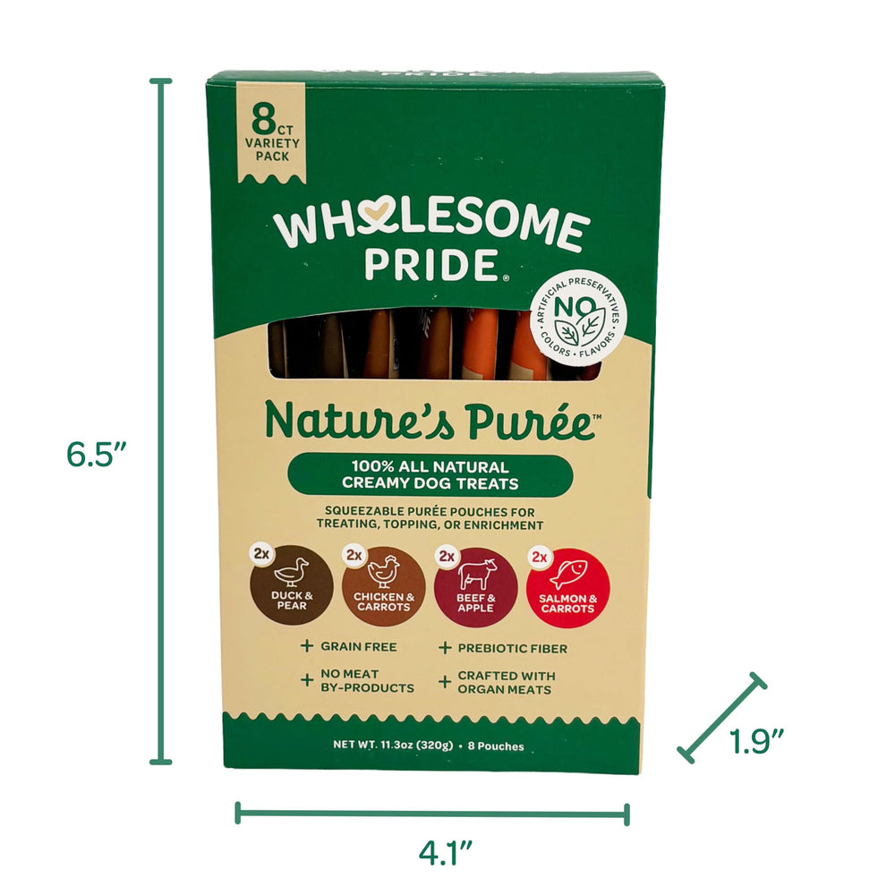 Paquet de 8 sachets Wholesome Pride Purée Crèmeuse, format portable.