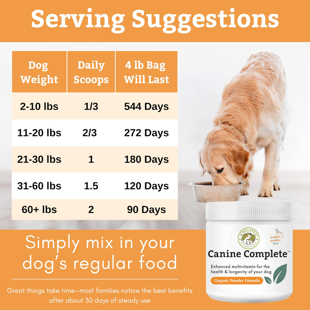 Wholistic Pet Organics Canine Complete - Fabriqué aux États‑Unis: qualité et traçabilité.