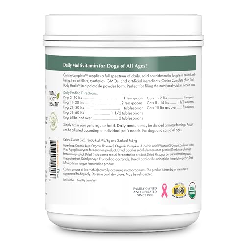 Wholistic Pet Organics Canine Complete : ajout facile dans les repas faits maison.