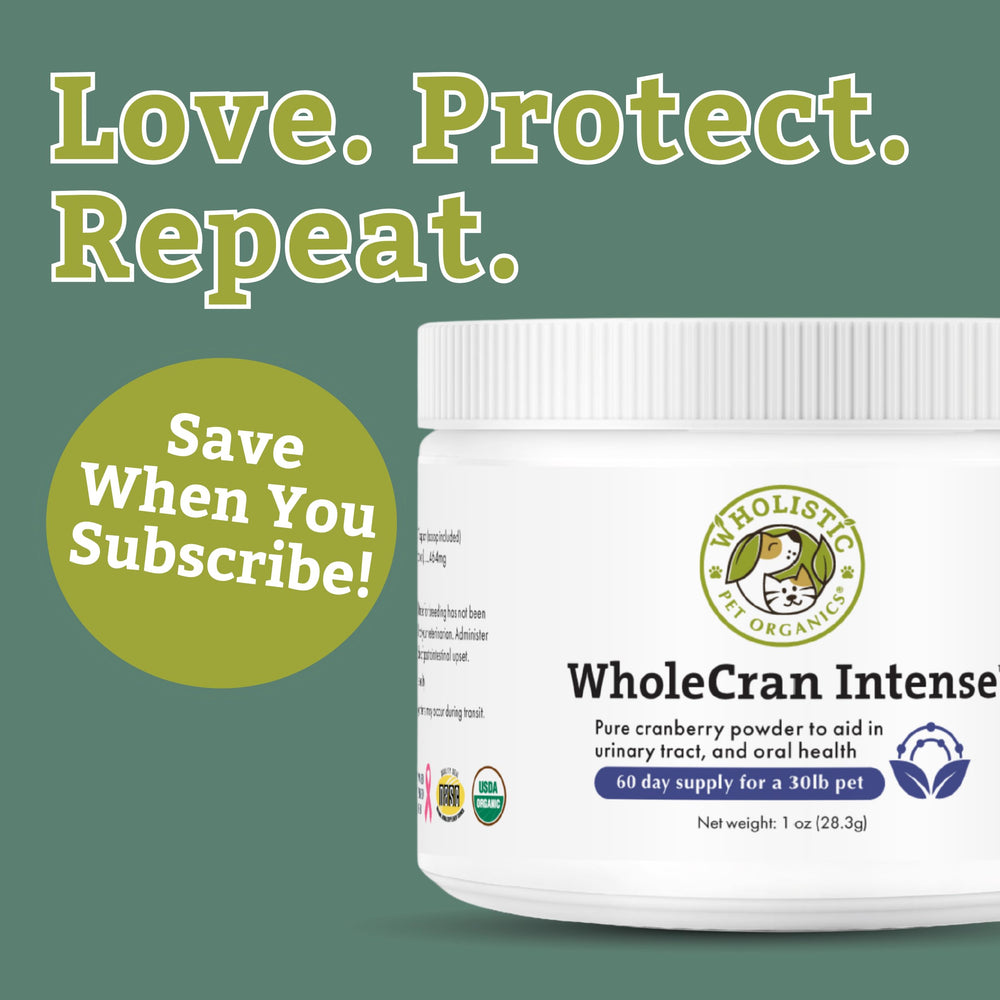 Wholistic Pet Organics canneberge mesure : dosage simple pour chaque repas.