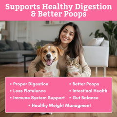 Wholistic Pet Organics — chats et chiens ensemble, démontrant l’usage multi-espèces.