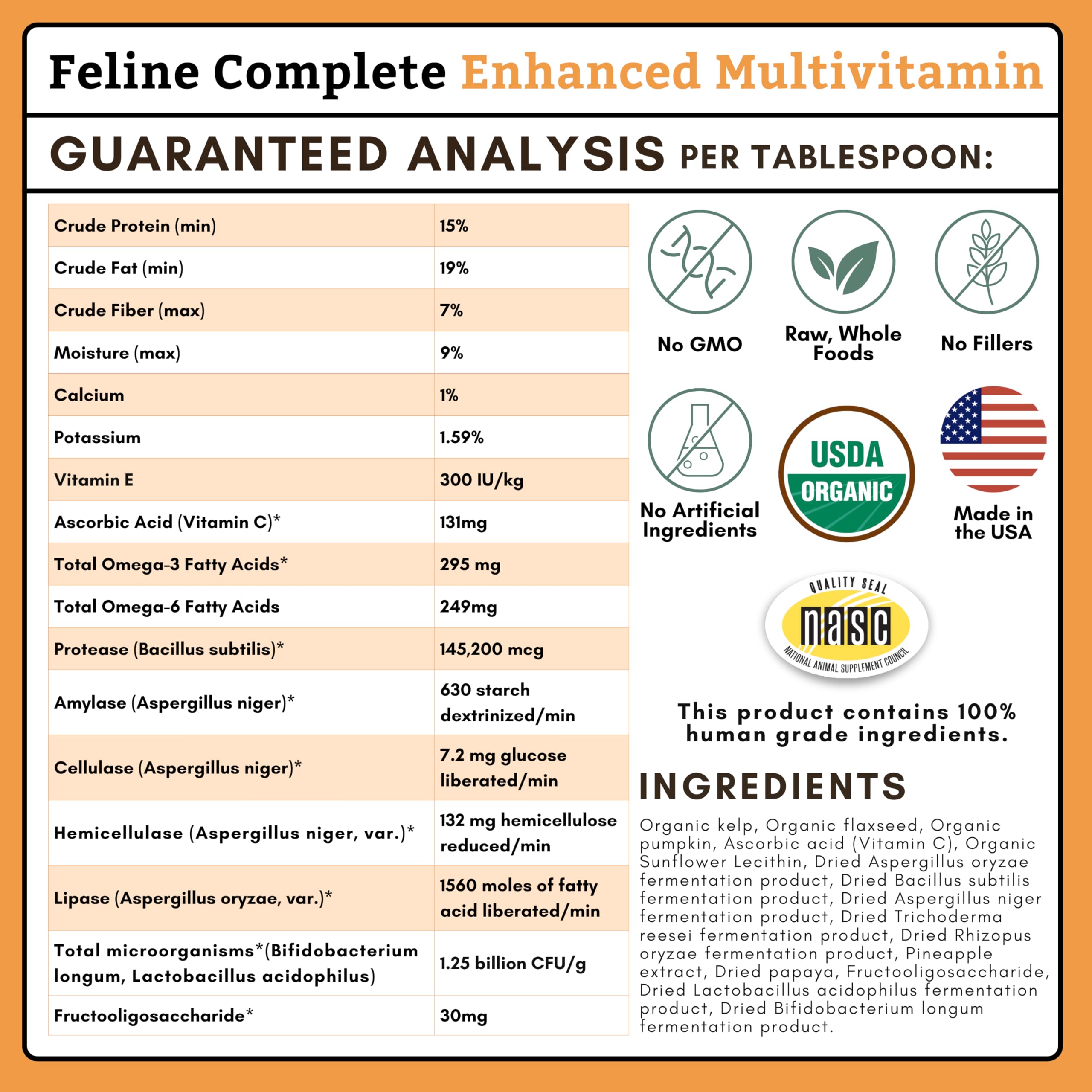 Wholistic Pet Organics chat-immunite-soutien-poudre: soutien immunitaire potentiel
