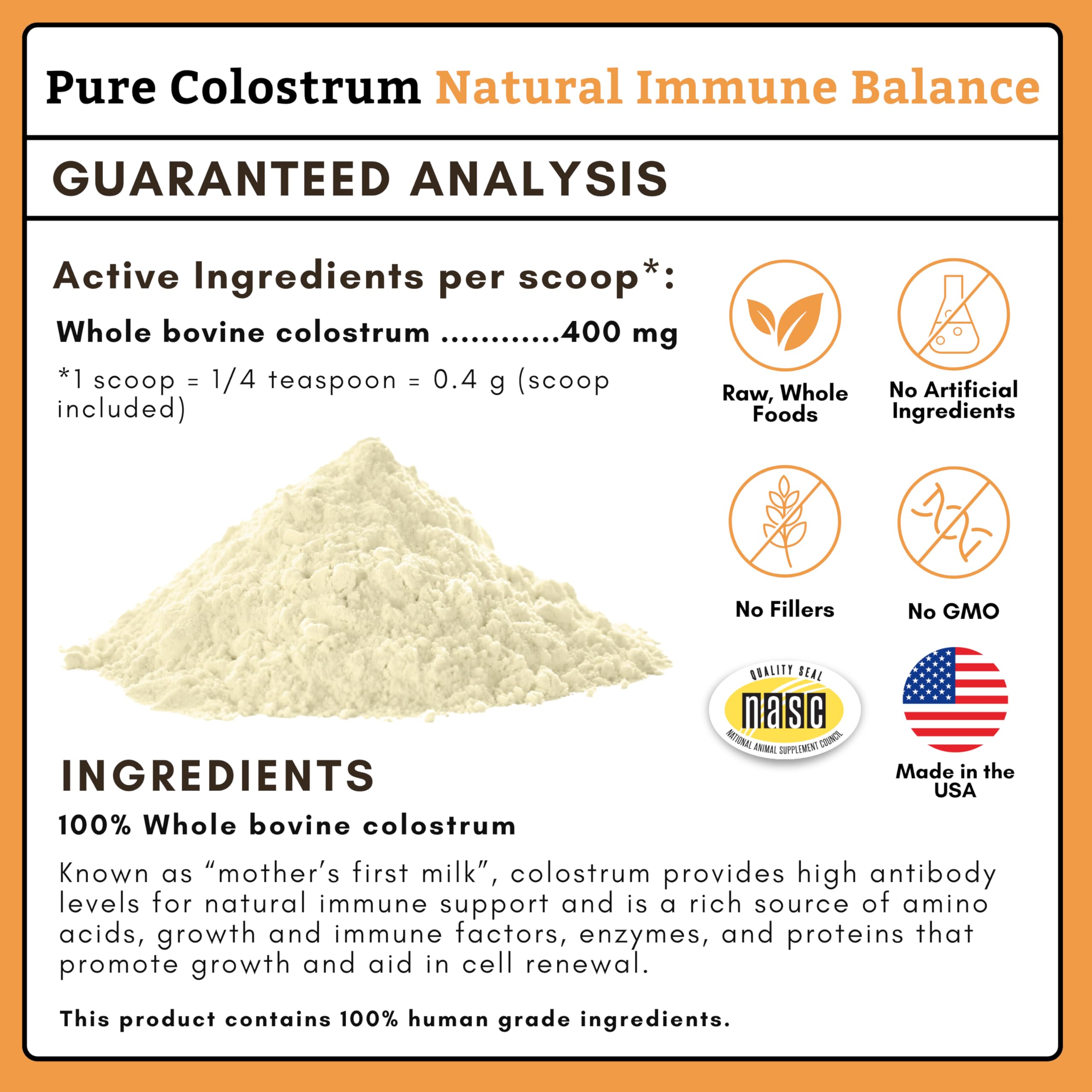 Wholistic Pet Organics Colostrum, immunité naturelle et démangeaisons réduites chez l’animal.