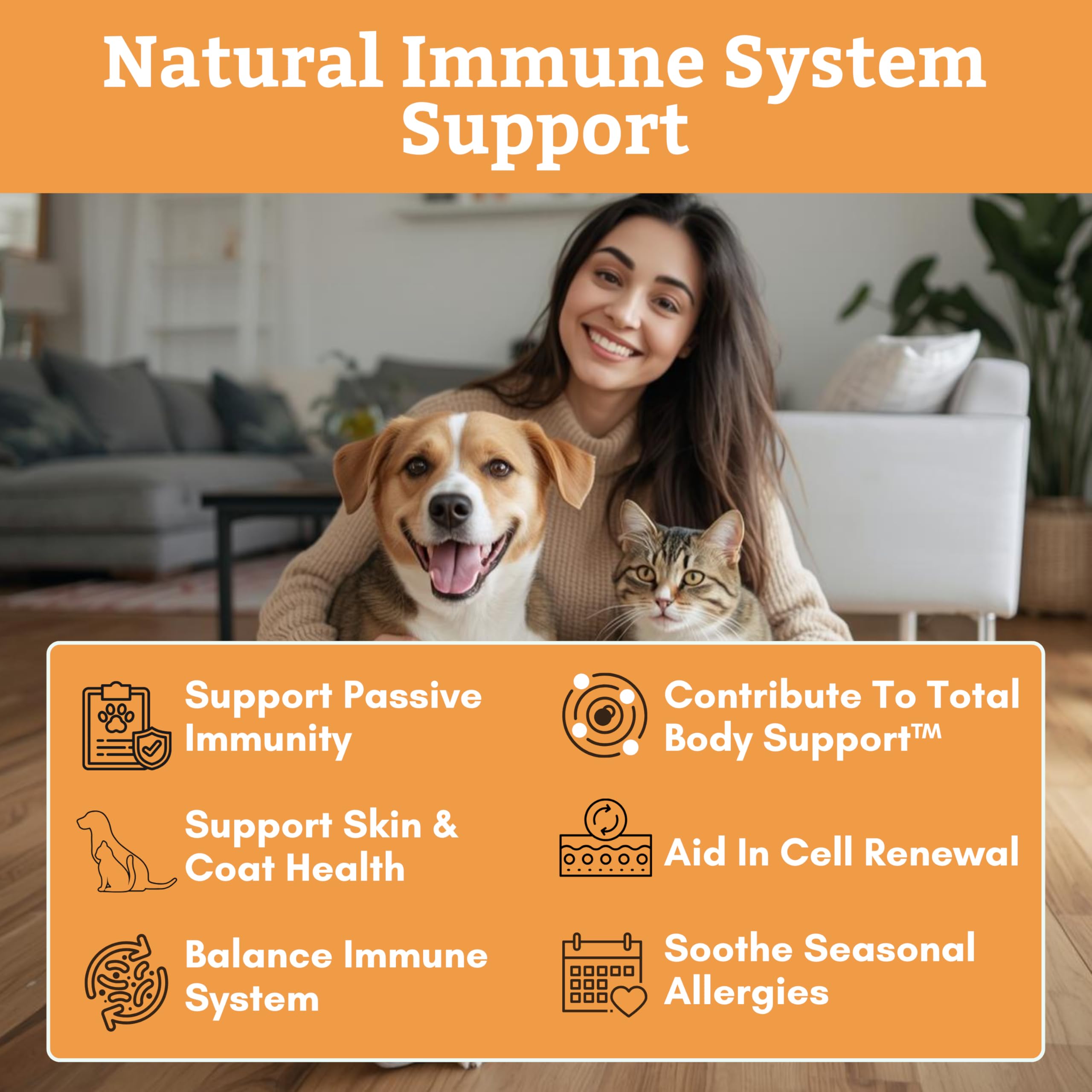 Wholistic Pet Organics Colostrum poudre aide démangeaisons et confort cutané.
