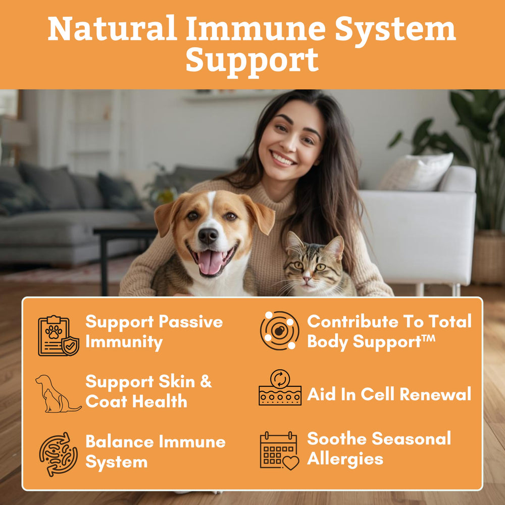 Wholistic Pet Organics Colostrum poudre aide démangeaisons et confort cutané.