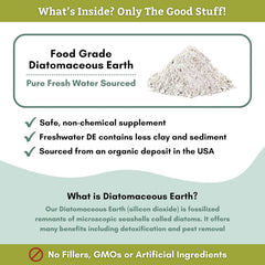 Wholistic Pet Organics Diatomaceous Earth sur nourriture chien, mélange rapide.