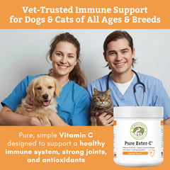 Wholistic Pet Organics Ester-C Poudre doseur: dose précise pour chiens et chats.
