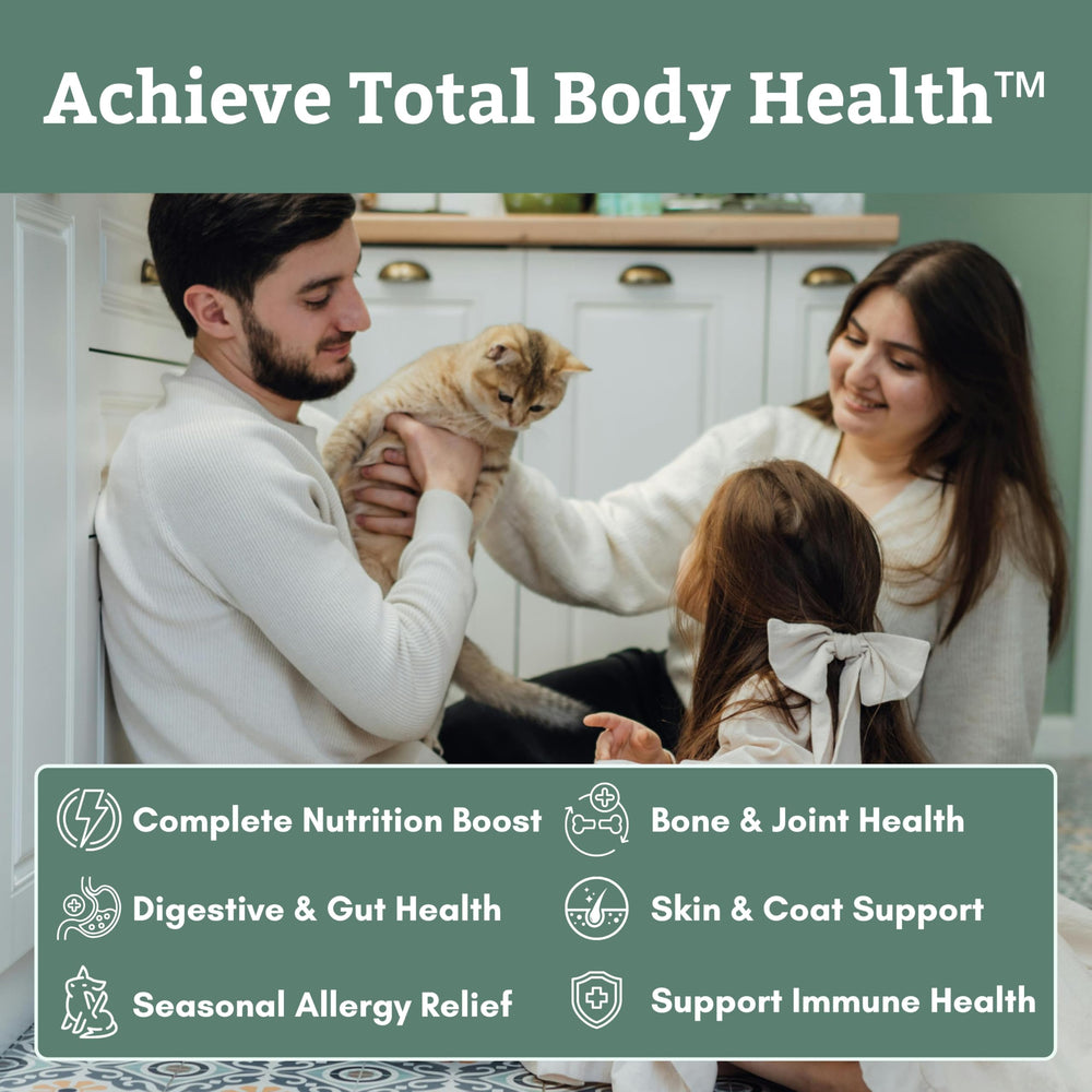 Wholistic Pet Organics Feline Complete: emballage carton montrant les avantages pour chats.