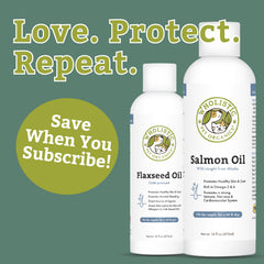 Wholistic Pet Organics gouttes huile saumon Alaska pour l’alimentation des chiens et chats.