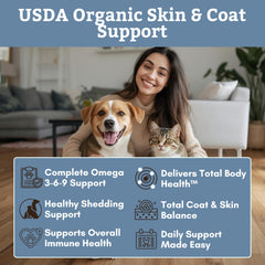 Huile de lin pressée à froid Wholistic Pet Organics soutient la peau.