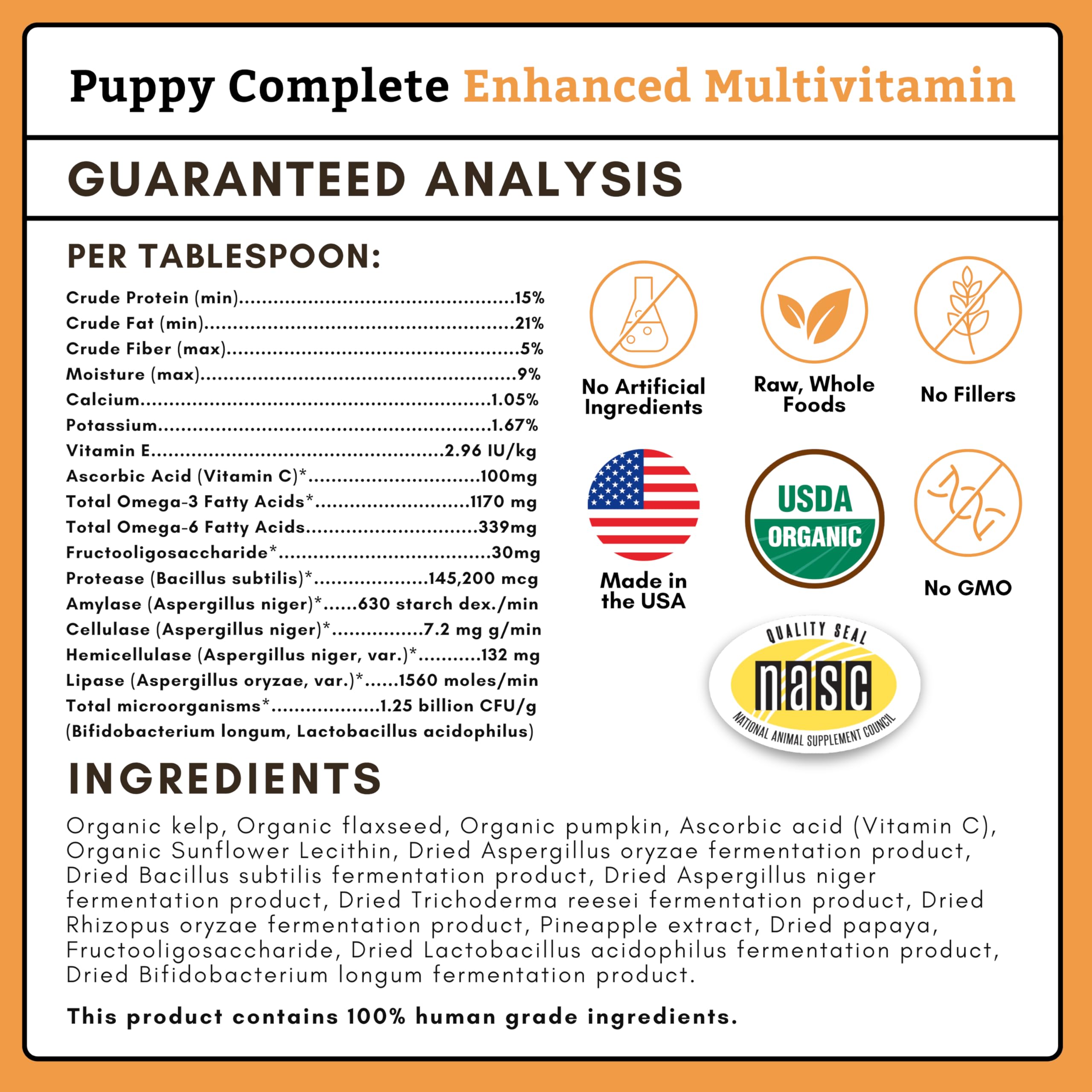 Wholistic Pet Organics Puppy Complete: ingredients-biologiques assure une nutrition complète dans l'alimentation