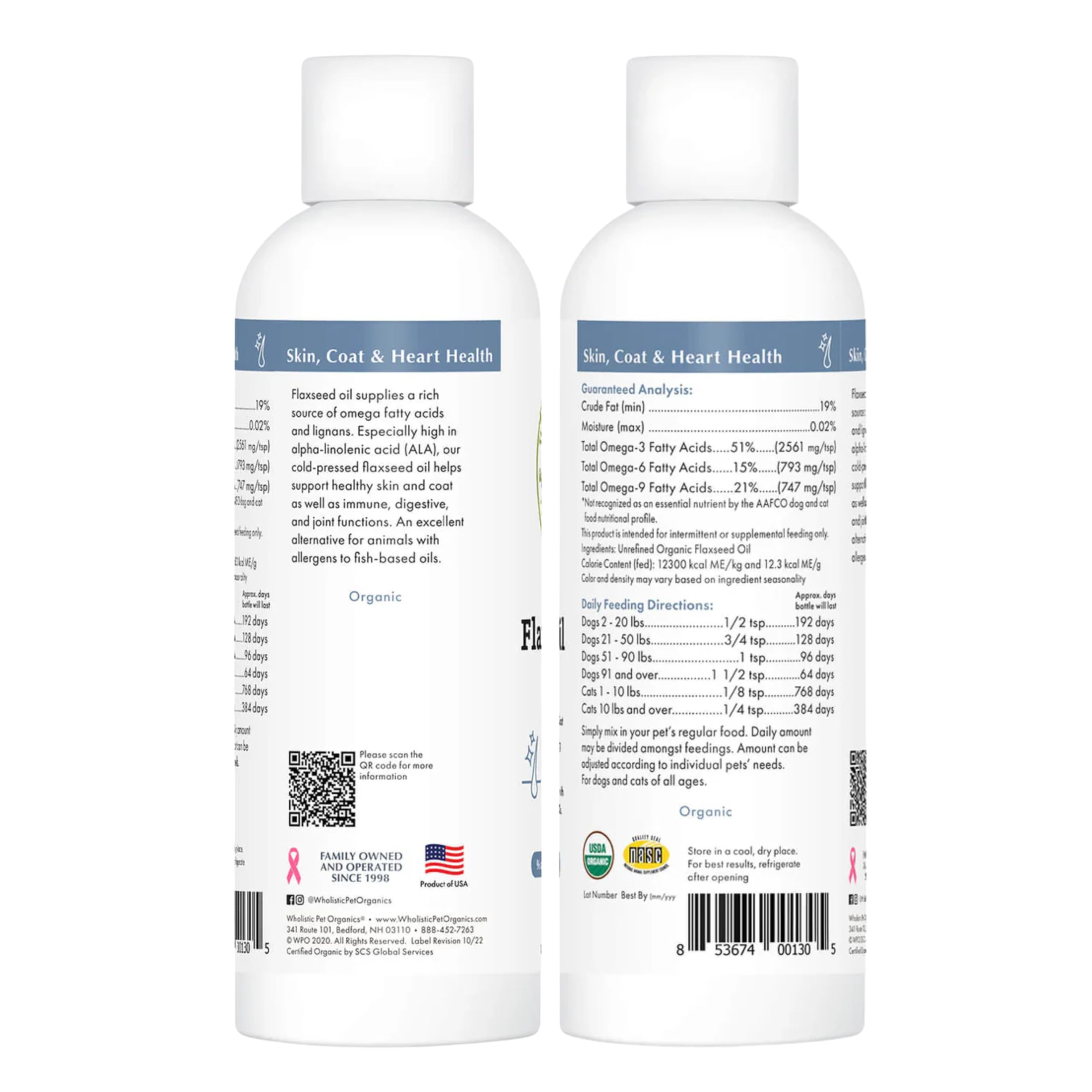 Sans additifs Wholistic Pet Organics pour pelage sain.