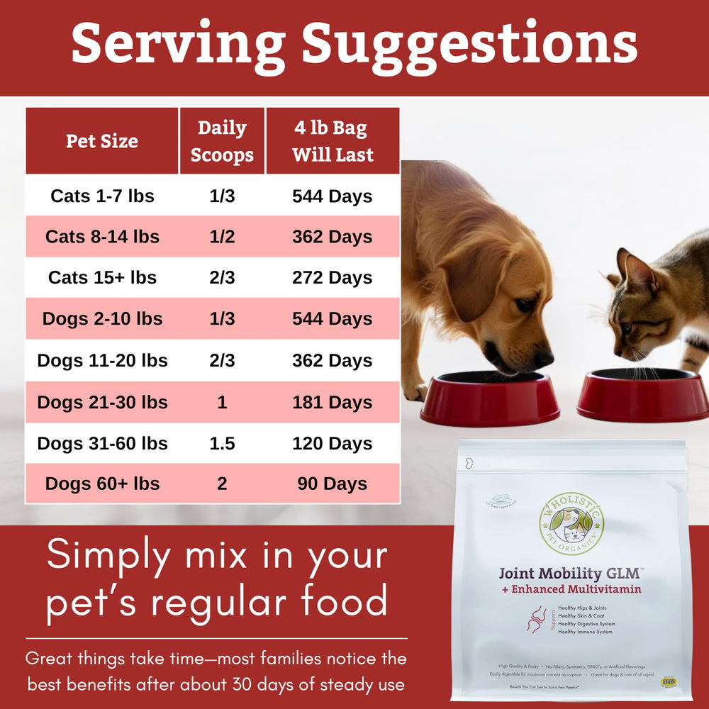 Wholistic Pet Organics bien-être articulaire — convient aux chiens et chats de toutes tailles
