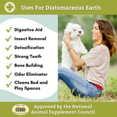 Wholistic Pet Organics Terre Diatomée, usage interne, mélange dans nourriture.