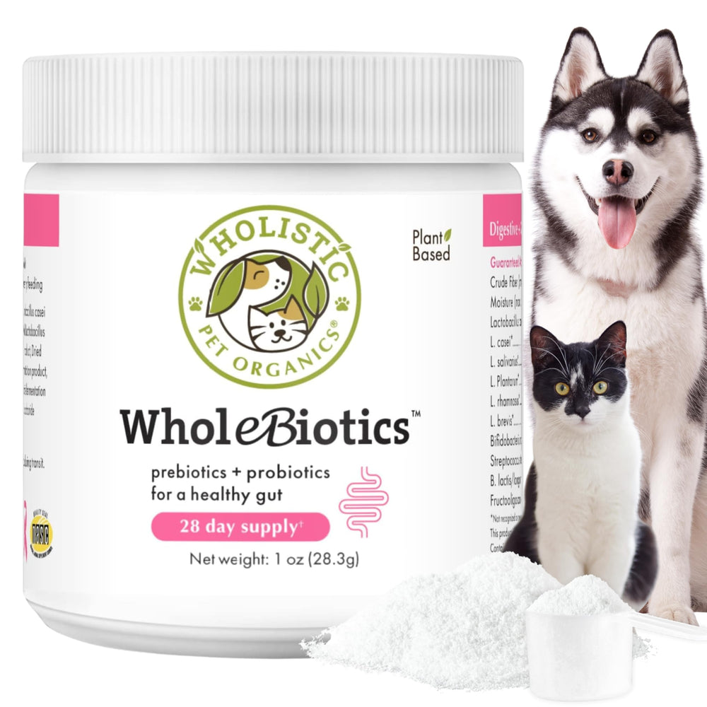 Wholistic Pet Organics WholeBiotics — bouteille-probiotiques quotidiens, soutien digestion potentiel pour chiens et chats
