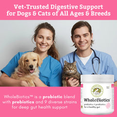 Wholistic Pet Organics WholeBiotics, 9 souches probiotiques pour chiens et chats.