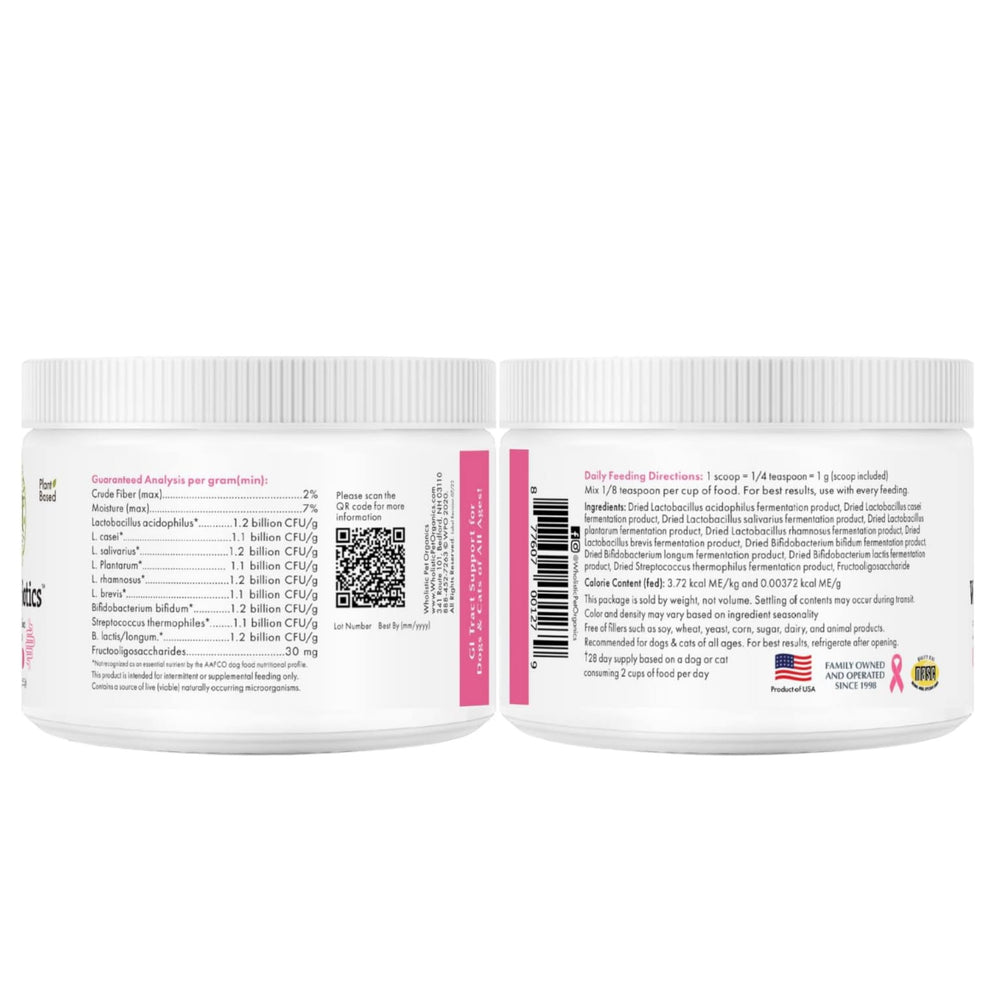 Qualité et traçabilité de WholeBiotics chez Wholistic Pet Organics, historique et normes