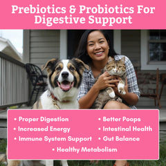 Vers les 9 souches probiotiques de WholeBiotics avec mélange équilibré pour animaux