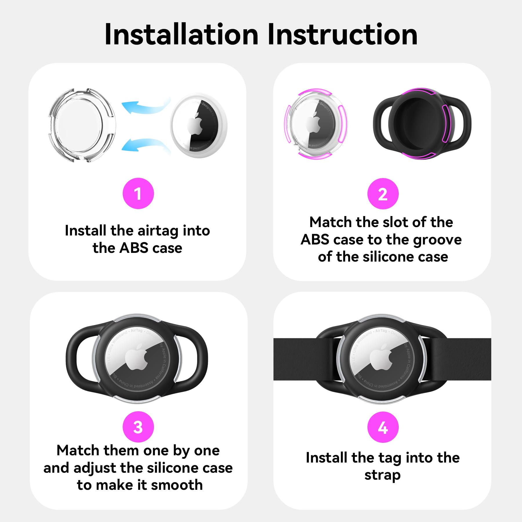 WhoseID étui AirTag compatible Apple, traçage sans souci
