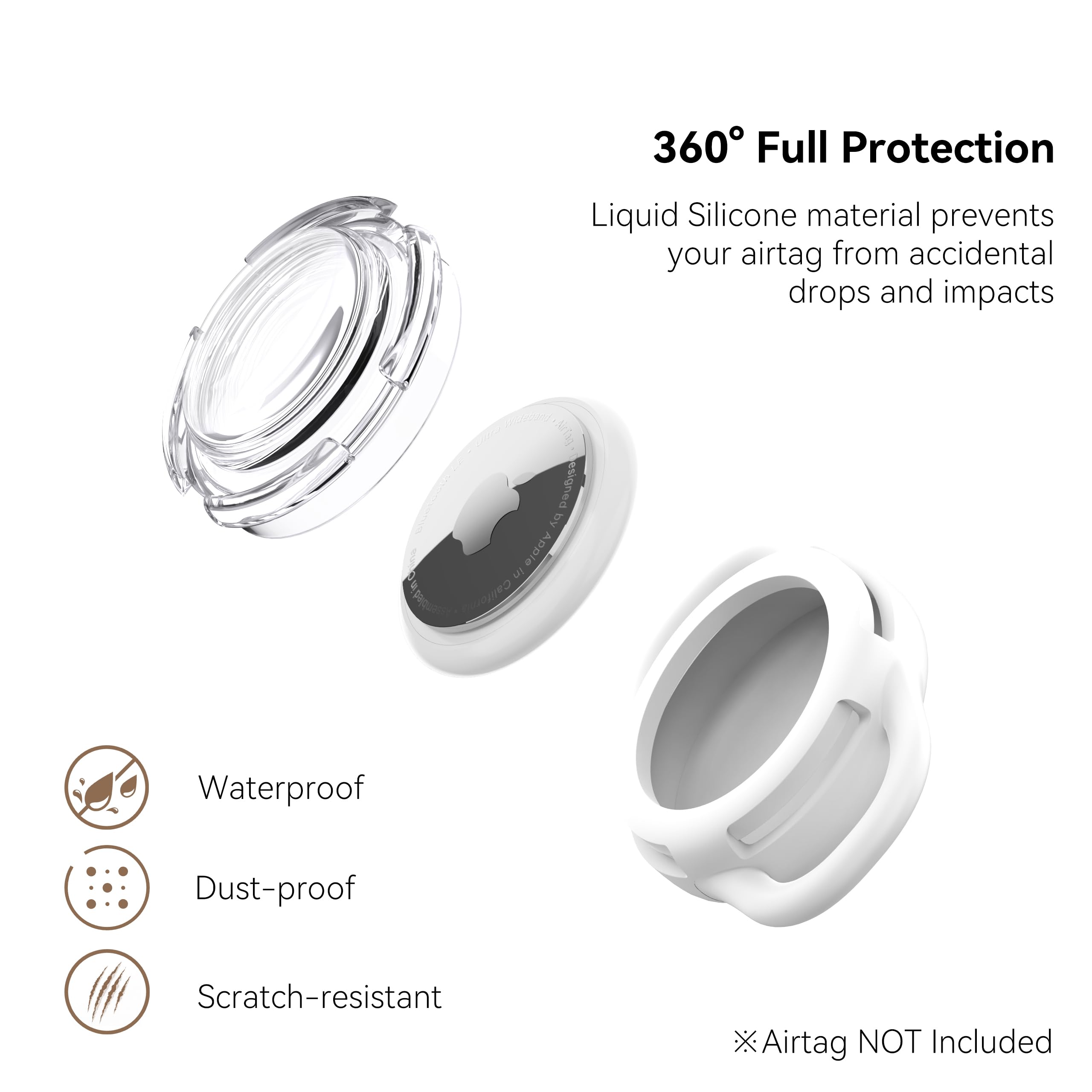 WhoseID protection corps silicone pour AirTag, absorption des chocs renforcée