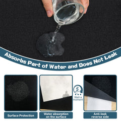 Tapis Wibeelee imperméable et absorbant, surface facile à nettoyer après les repas.