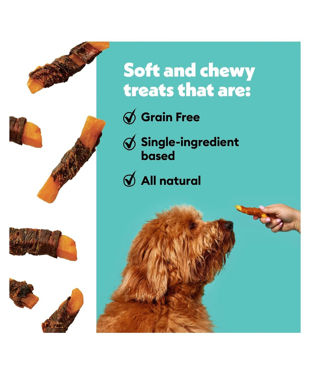 Distributeur DN Essentials inclus avec Wiggles & Wags Twists, emballage pratique et coloré.