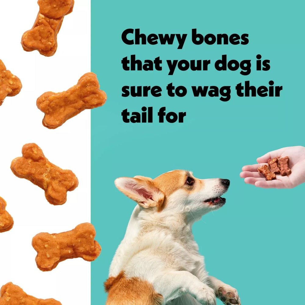 Emballage Wiggles & Wags, pratique à ranger à température ambiante.