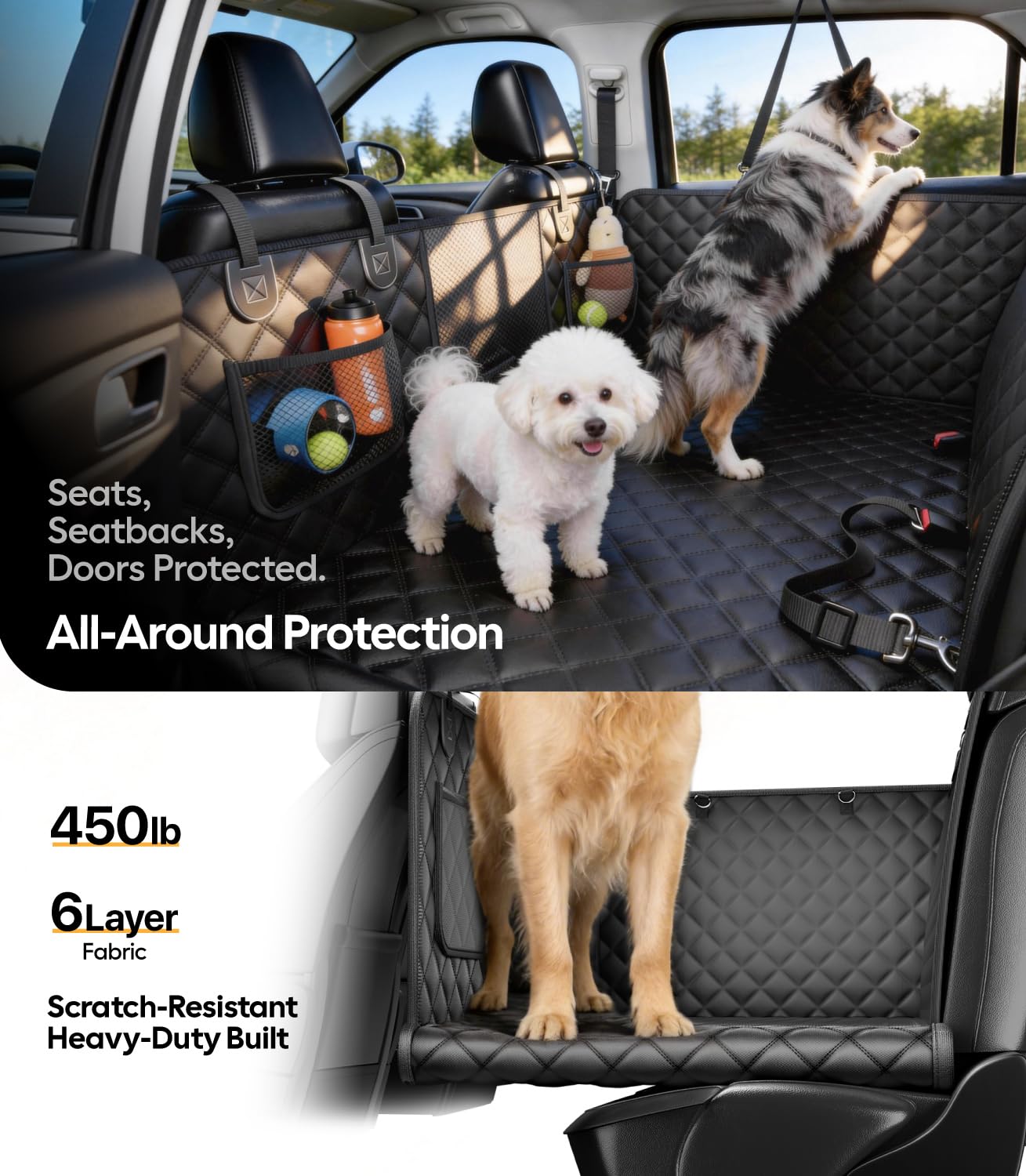 Wigoo protection arrière étanche – protège tapis et sièges des éclaboussures.