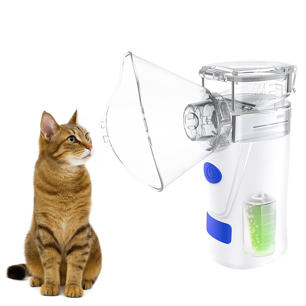 WIKSRY Chat Nebuliseur avec masque confortable pour des traitements à domicile.