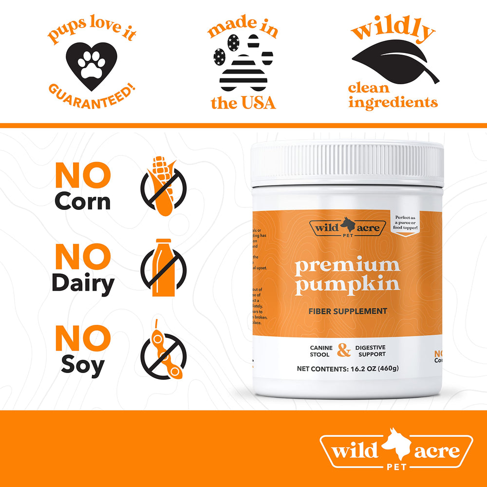 Wild Acre emballage 454 g citrouille chien : praticité et réduction du gaspillage