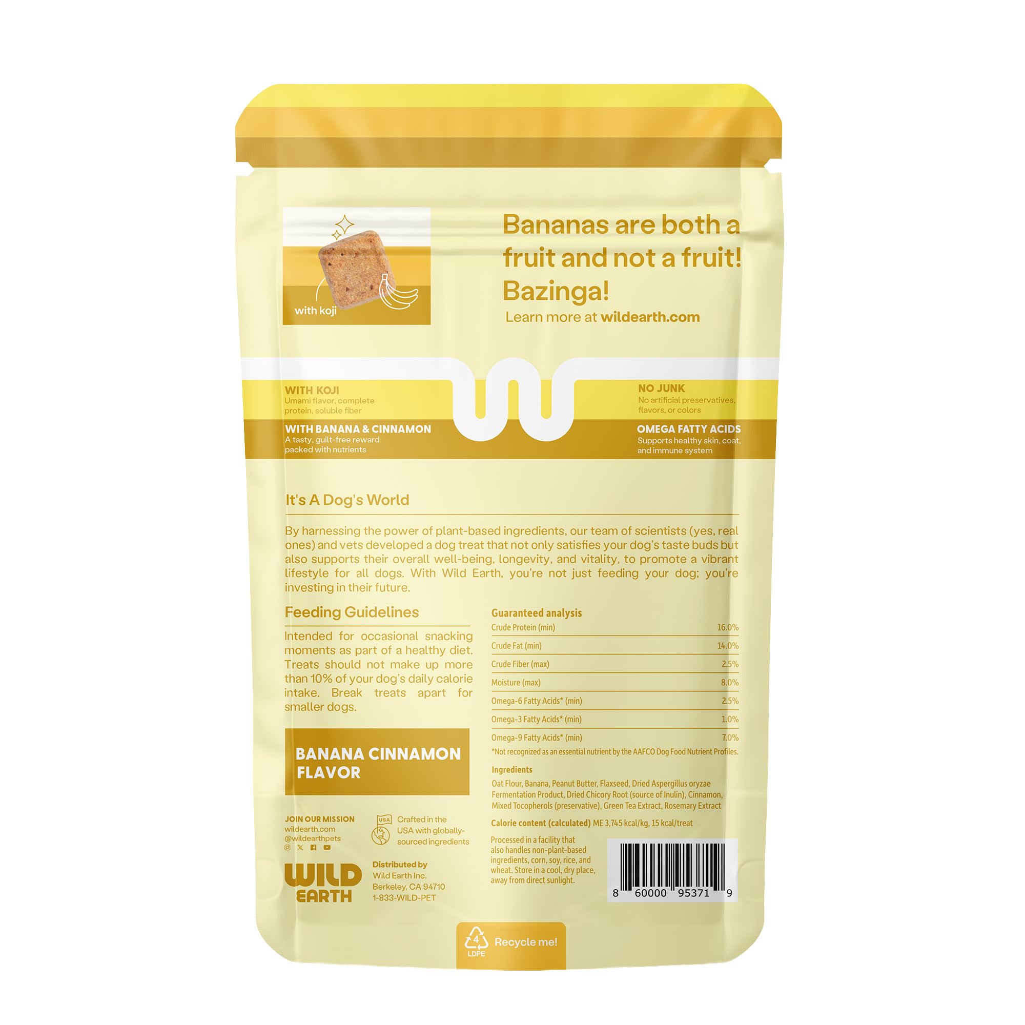 Friandises Wild Earth, petites bouchées croquantes, texture attrayante pour les chiens.