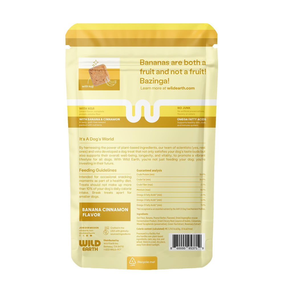 Friandises Wild Earth, petites bouchées croquantes, texture attrayante pour les chiens.