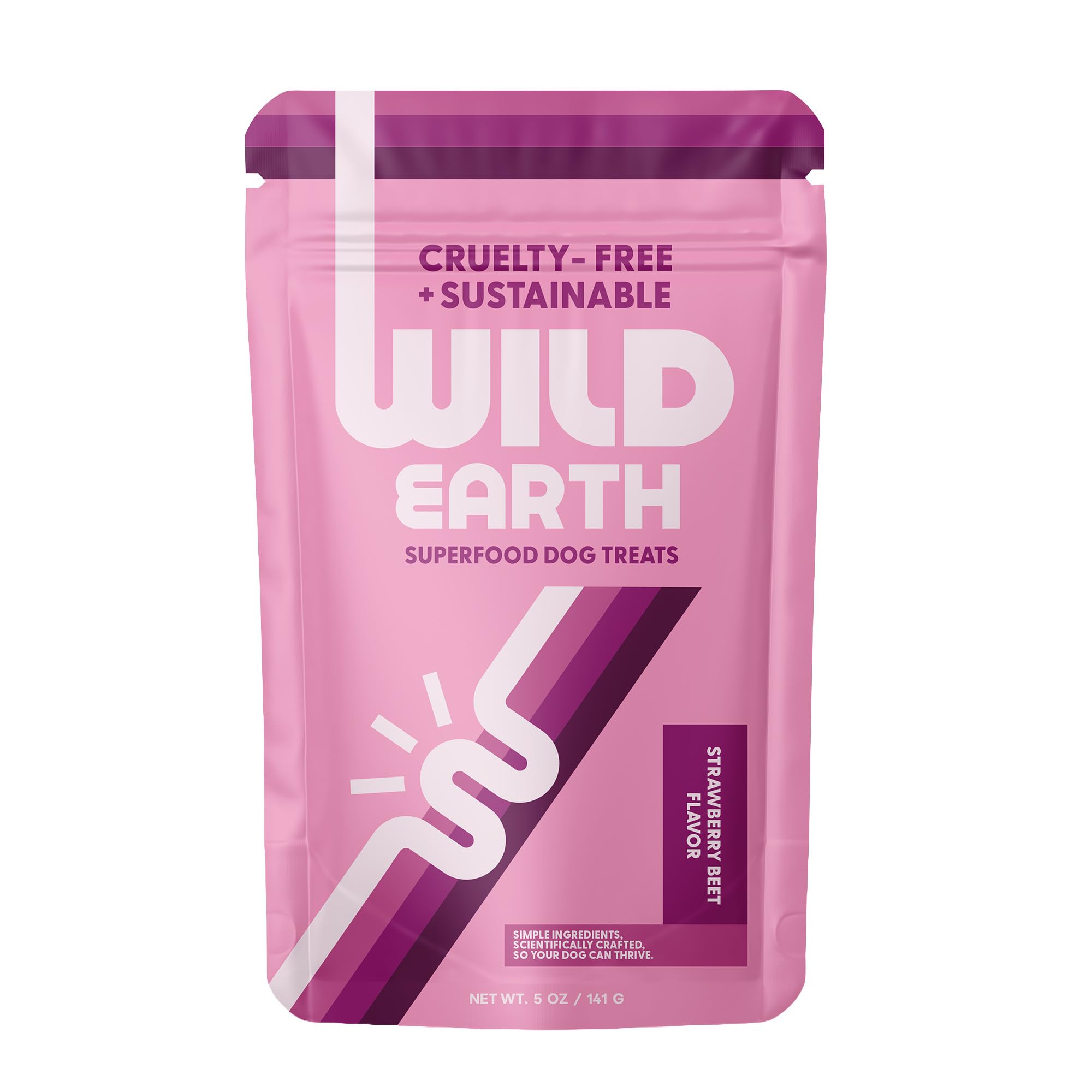 Wild Earth friandises pour chien en emballage attractif, récompense saine pour l'entraînement.