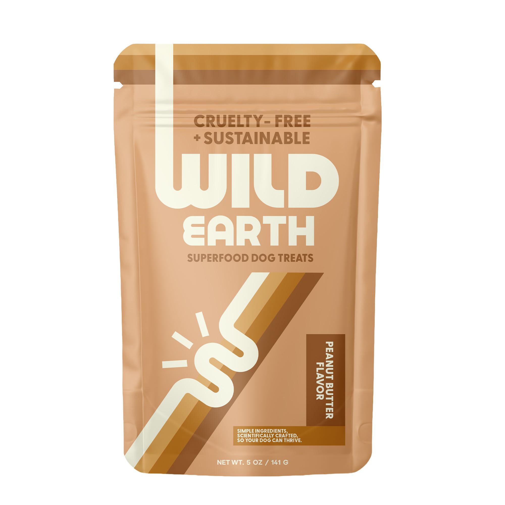 Gourmandises végétales Wild Earth pour chiens en bouchées colorées.