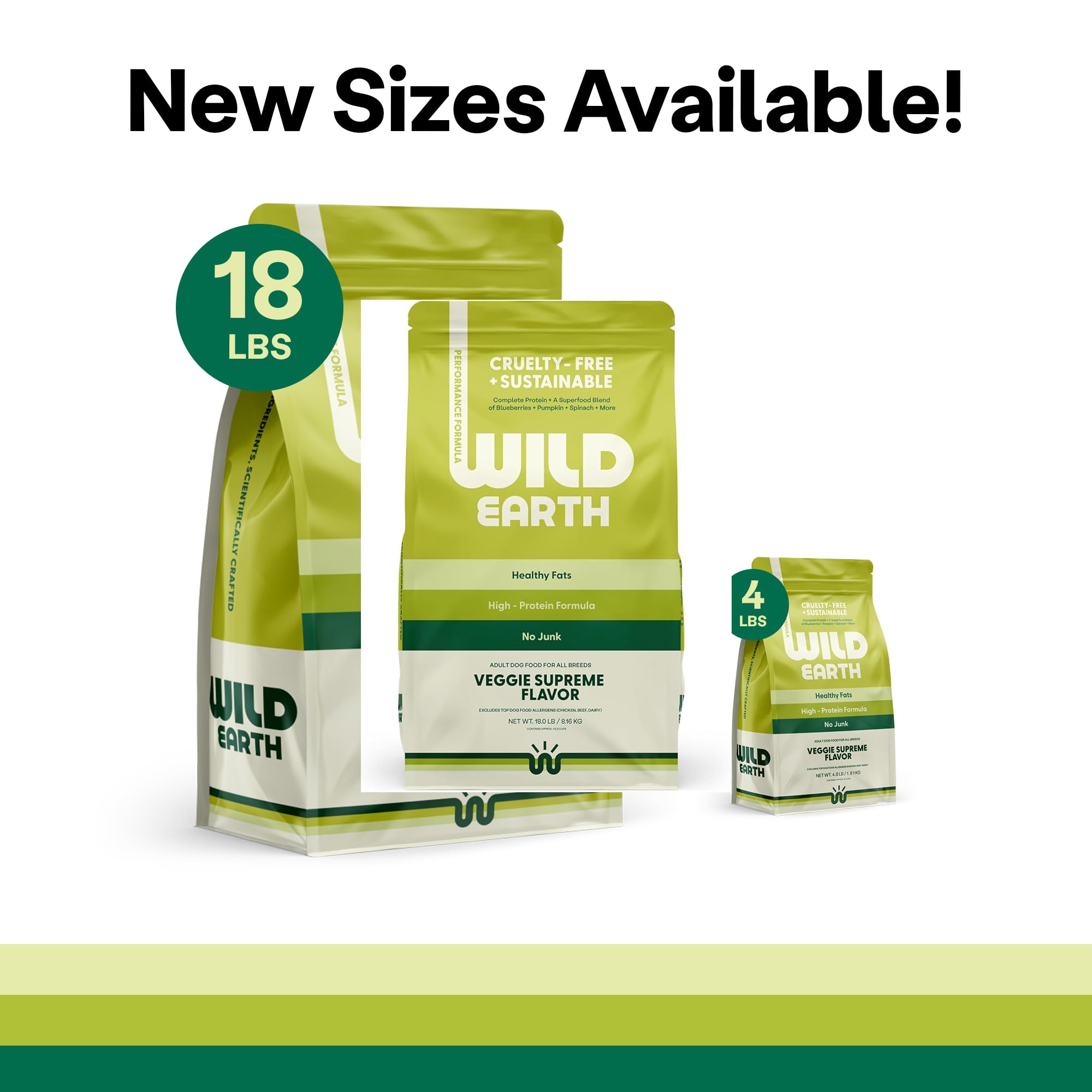 Wild Earth Sac 18 lb – emballage pratique pour repas équilibrés.