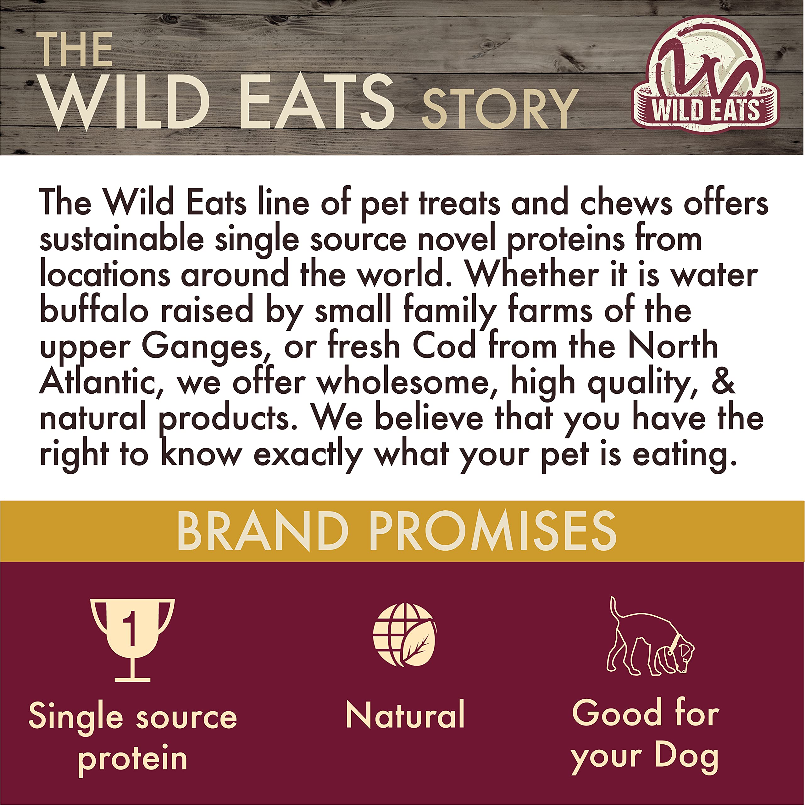 Wild Eats Oreille de buffle d eau: friandise sans céréales pour chiens sensibles.