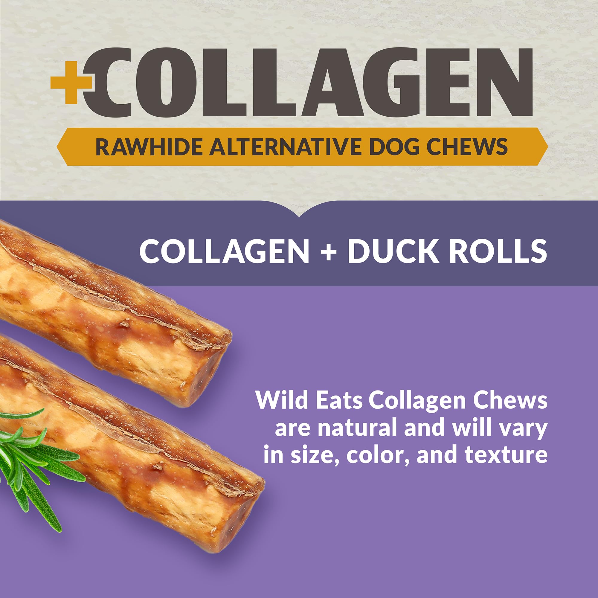 Pack Wild Eats de 4 rouleaux joues canard, pratique pour chiens de taille moyenne.