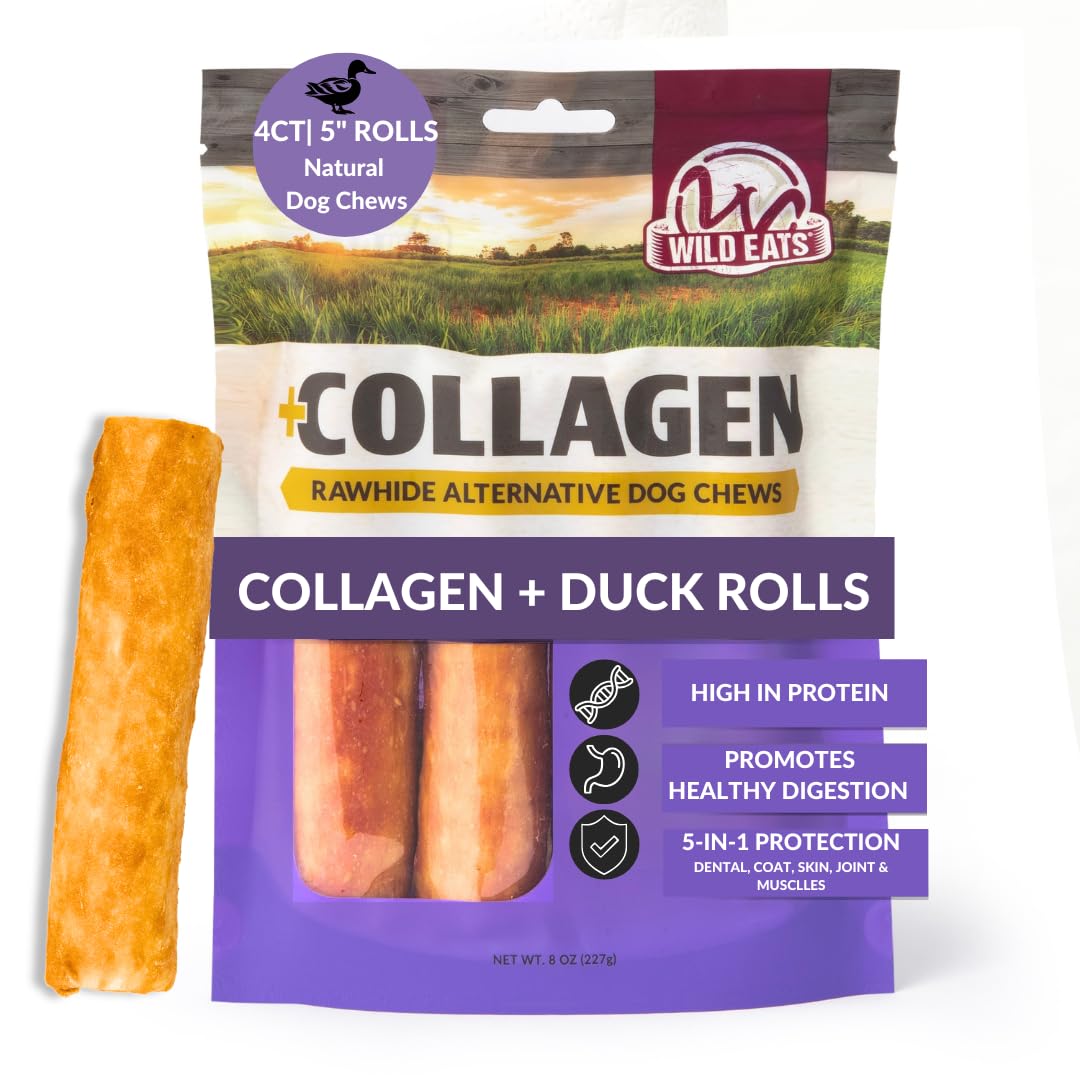 Wild Eats Rouleau-joues au canard avec texture ferme pour une mastication durable.