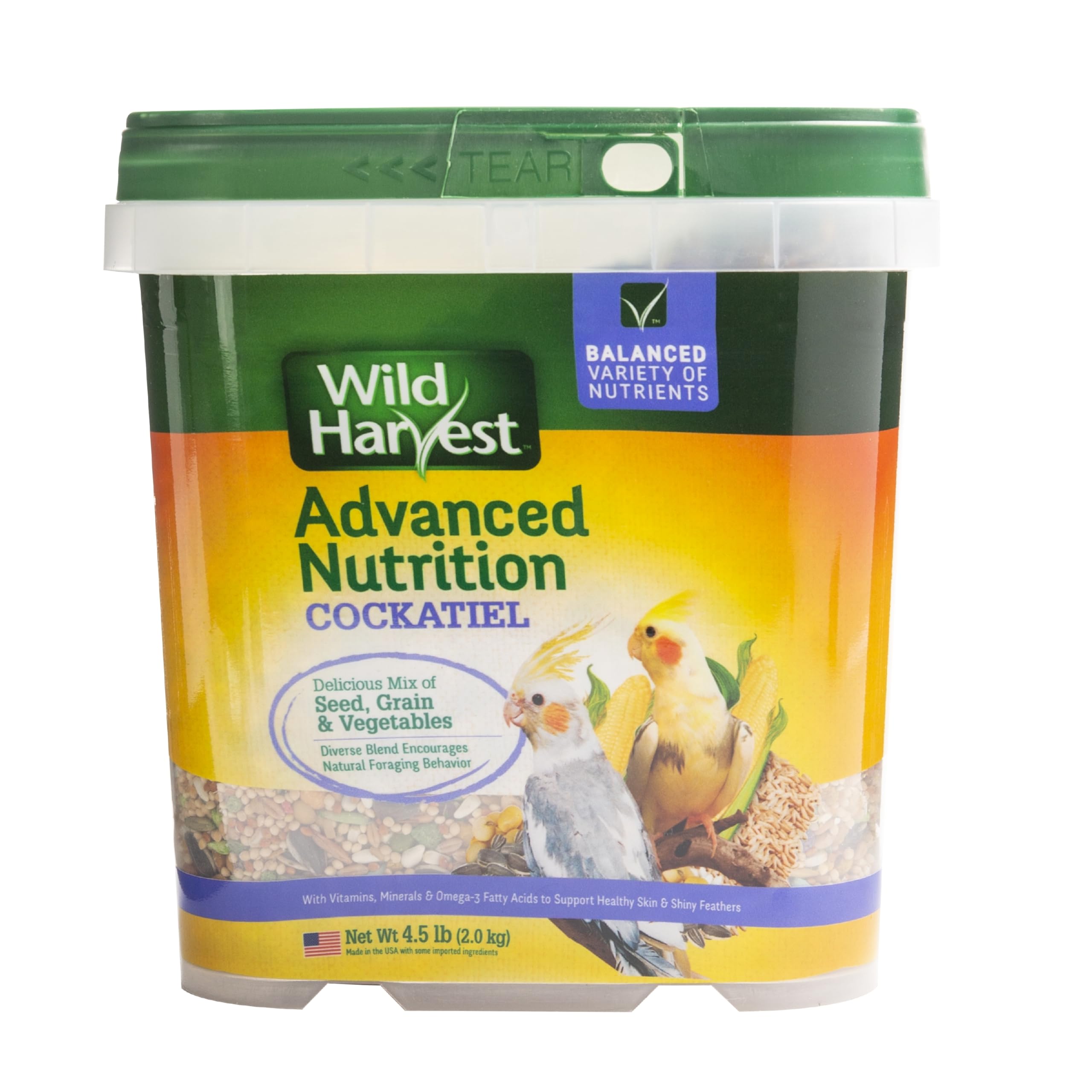 Wild Harvest alimentation-avance-cockatiel-bol: repas équilibré et varié.