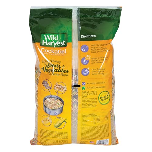 Wild Harvest cacatoès nutrition-avancee-omega3: soutien potentiel pour la peau et les plumes.