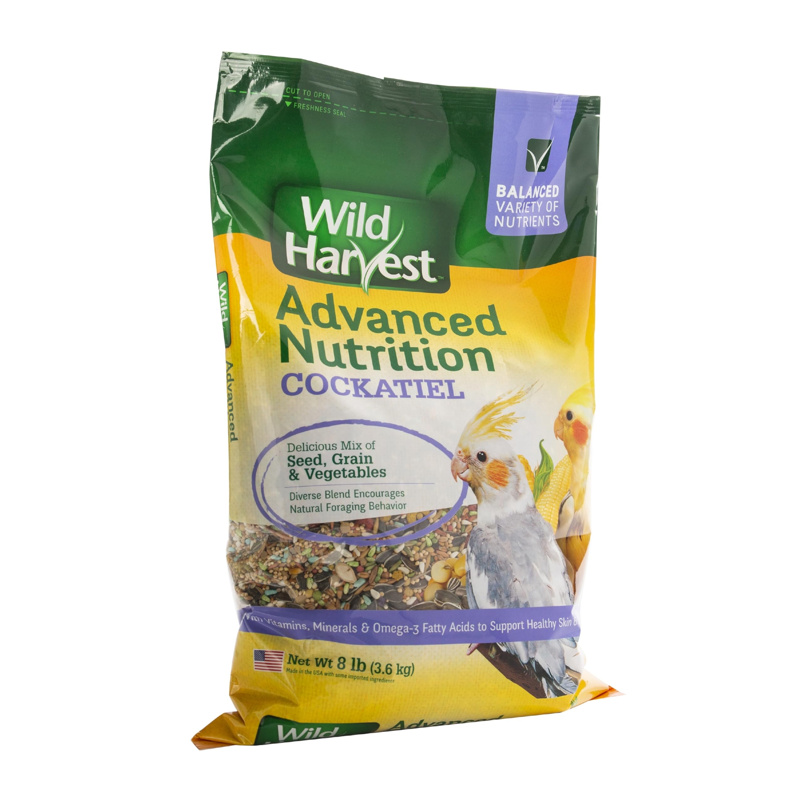 Wild Harvest cacatoes sante-peau-plumage: soutient potentiel avec vitamines et acides gras.