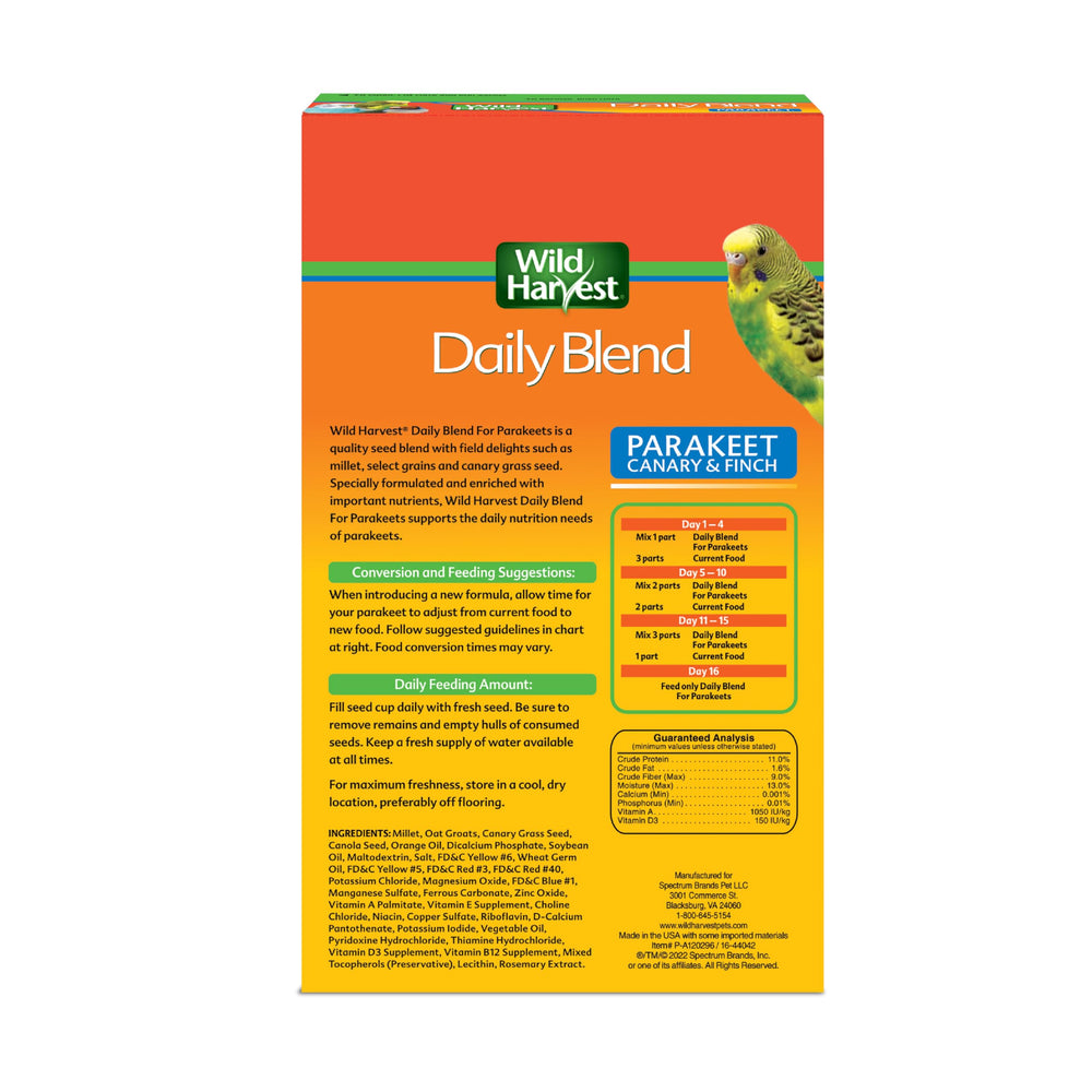 Wild Harvest Daily Blend: millet rouge et blanc visibles, saveur naturelle appréciée par les oiseaux.