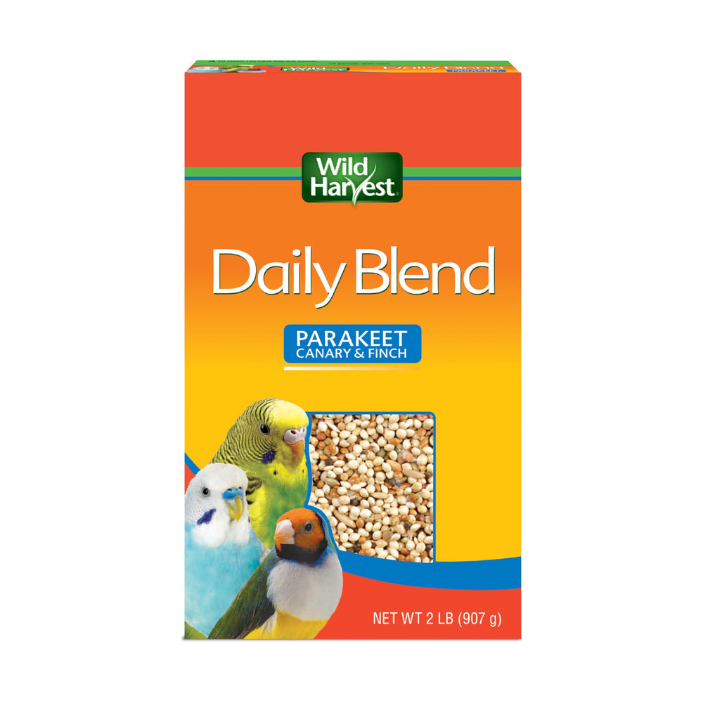 Wild Harvest Daily Blend dans un sac refermable, fraîcheur préservée pour oiseaux.