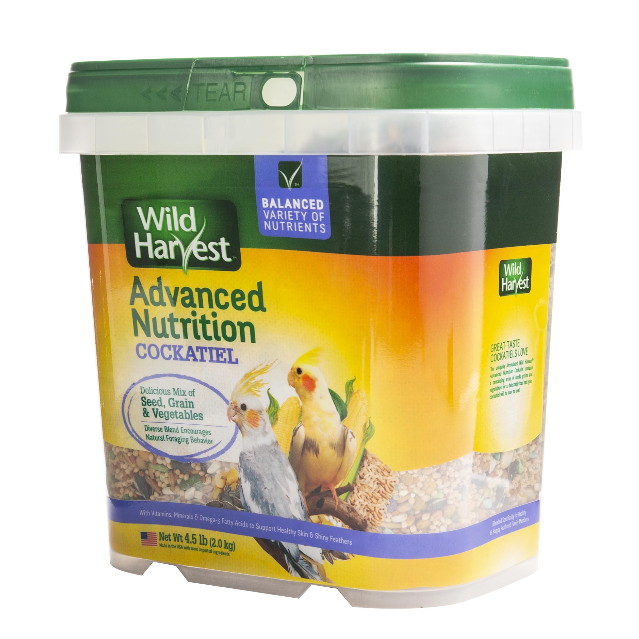 Wild Harvest dose-quotidienne-cockatiel: portions simples et pratiques.
