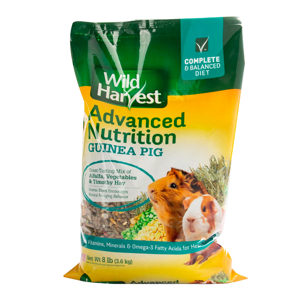 Wild Harvest Advanced Nutrition cobaye – pellets haute fibre pour digestion saine.