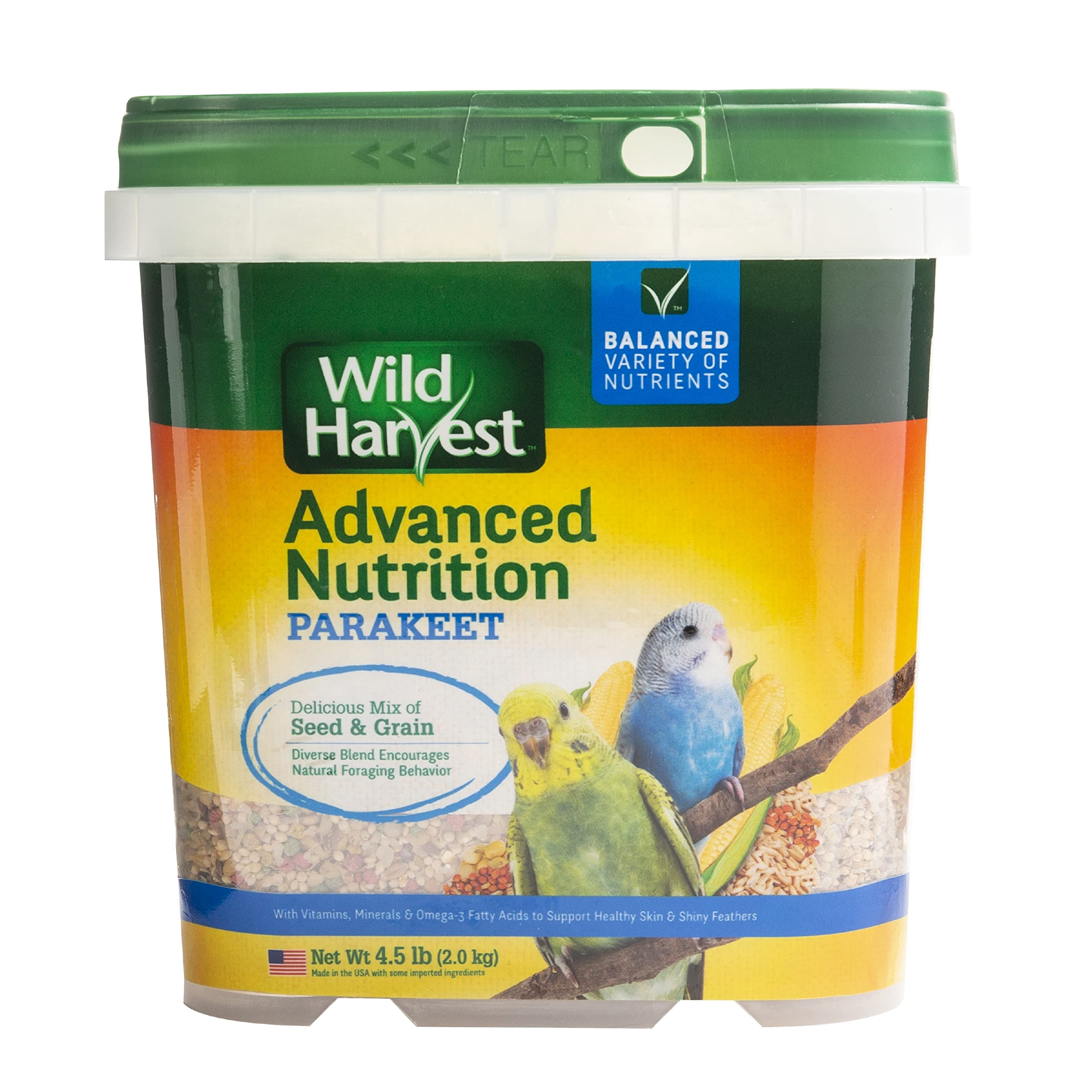 Wild Harvest Perruche bol-graines : mélange équilibré pour nutrition variée.