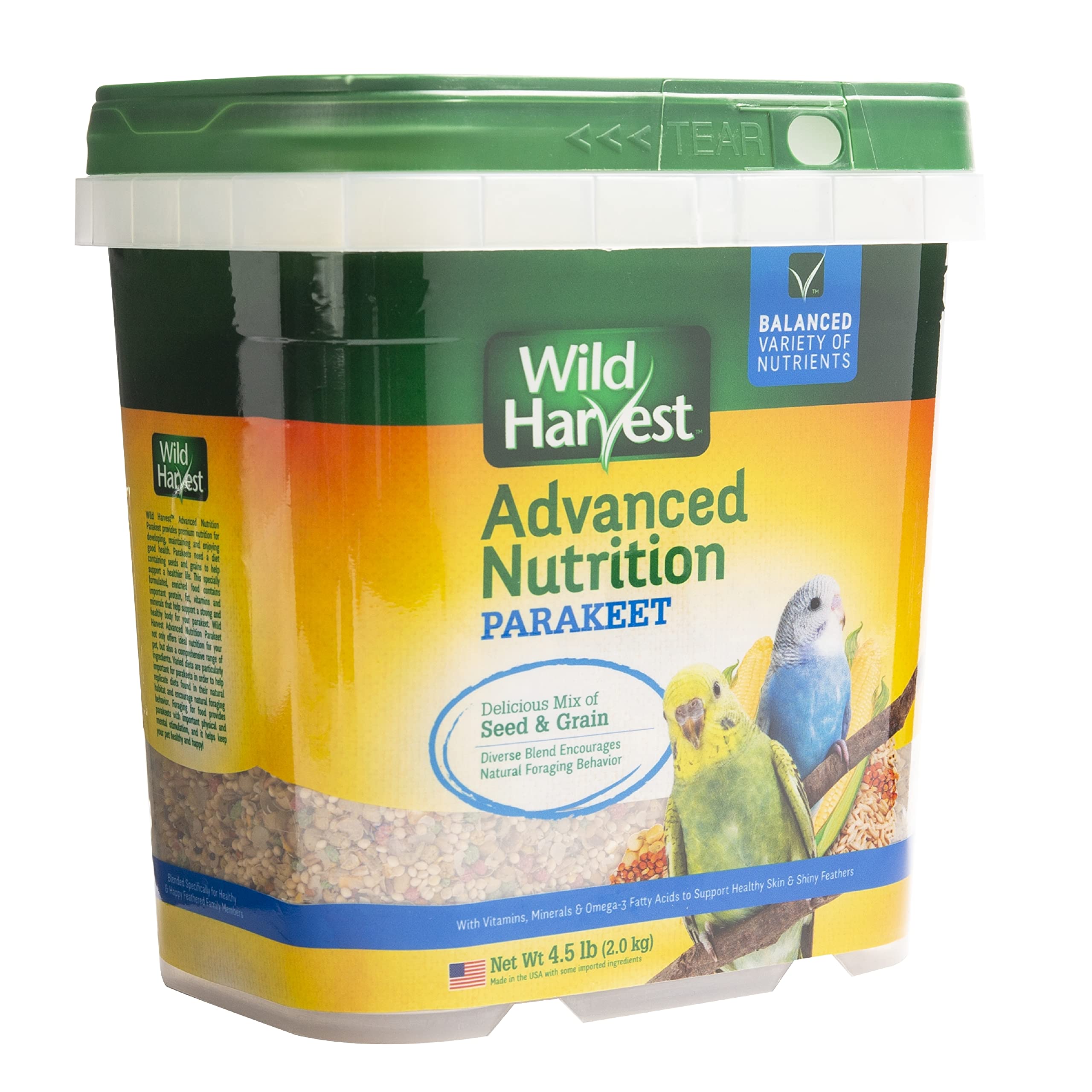 Wild Harvest Perruche formule couleur amp : couleur naturelle du plumage facilitée.