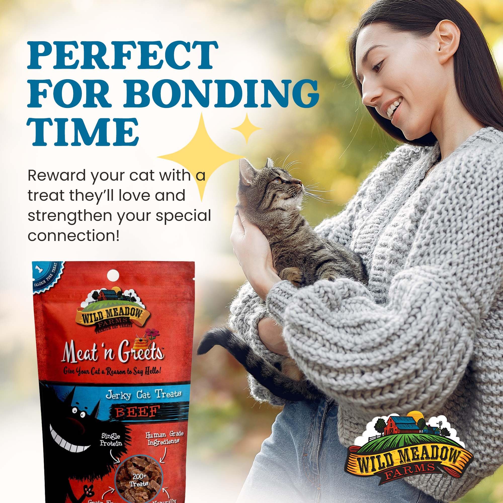 Sans céréales Meat 'N Greets convient aux chats sensibles.