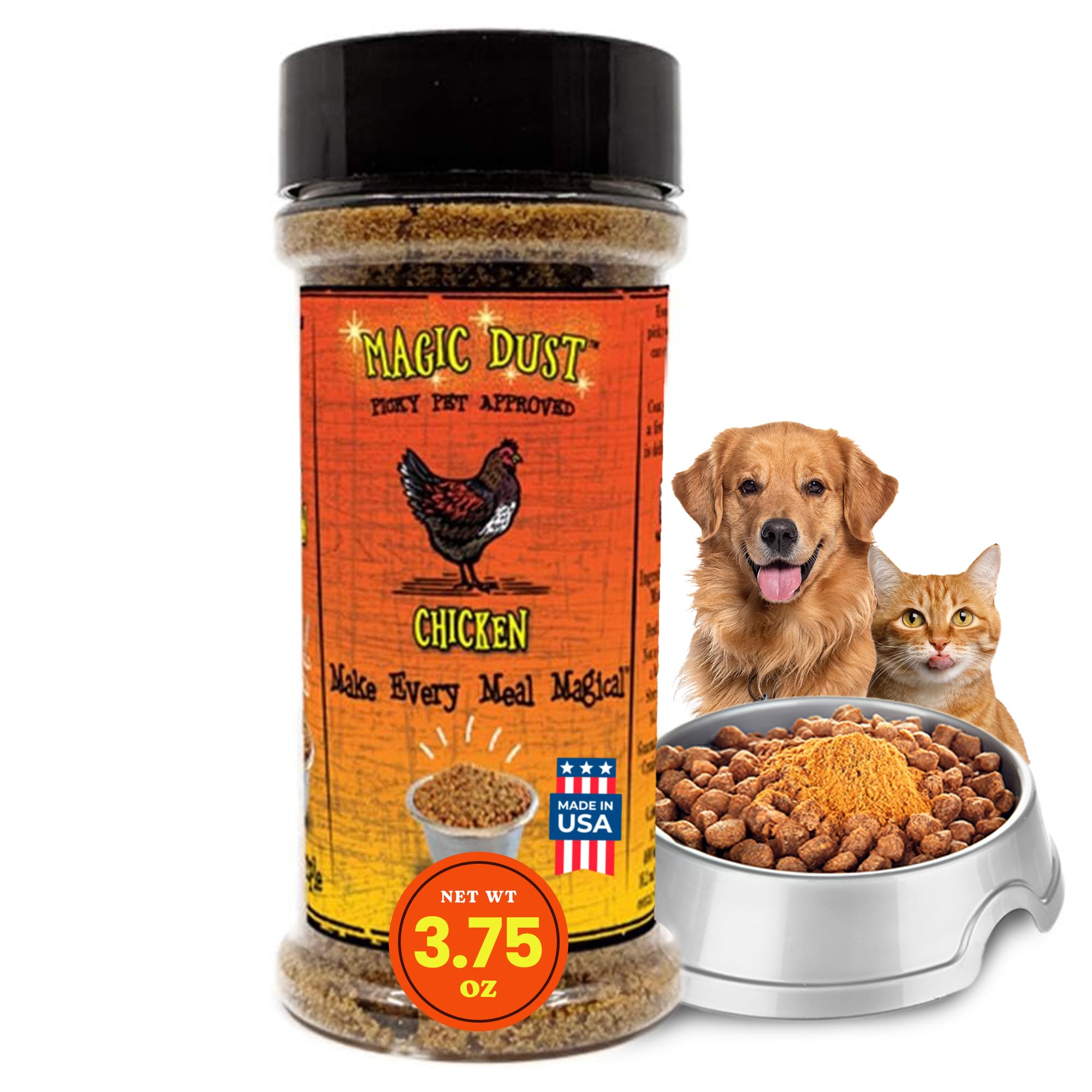 Wild Meadow Farms Poudre magique poulet, bouteille 3,5 oz, stimule l'appétit des animaux